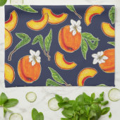 サザン桃と桃の花 キッチンタオル (折り畳み)