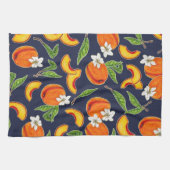 サザン桃と桃の花 キッチンタオル (横)