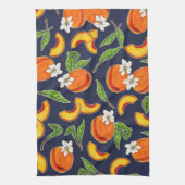 サザン桃と桃の花 キッチンタオル (縦)