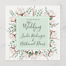 サザン素朴コットン&ウッド結婚式招待状 招待状