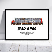 サザン・パシフィック鉄道のEMD GP60ディーゼル機関車 ポスター