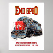 サザン・パシフィック鉄道のEMD GP60ディーゼル機関車 ポスター (正面)
