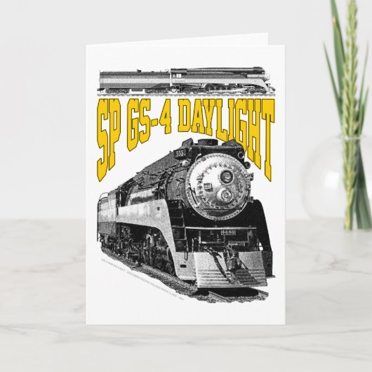 サザン・パシフィック鉄道 GS-4型 4449号 蒸気機関車 (昼行) サンキューカード (正面)