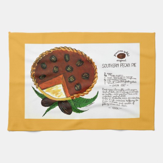 サザン・ピーカンパイのレシピ キッチンタオル (横)