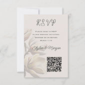 サザン+マグノリア+ウェディング+QRコード+RSVP+カード 招待状 (正面)