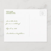 サザン マグノリア フラワー ウェディング | エレガント ブラック 案内ポストカード (裏面)