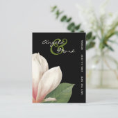 サザン マグノリア フラワー ウェディング | エレガント ブラック 案内ポストカード (スタンド正面)