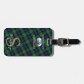 サザーランドエレガントクラン金ゴールドモノグラムのスクリプト名 ラゲッジタグ (正面横)