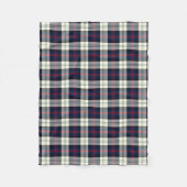 サザーランドクランドドレスタータンチェックブルーとホワイトプレイド フリースブランケット (正面)