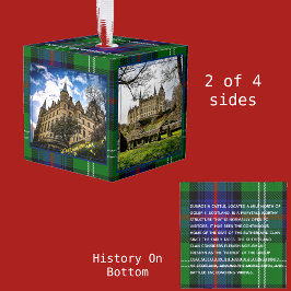 サザーランドスコティッシュクラン城タータンチェック4写真 キューブオーナメント