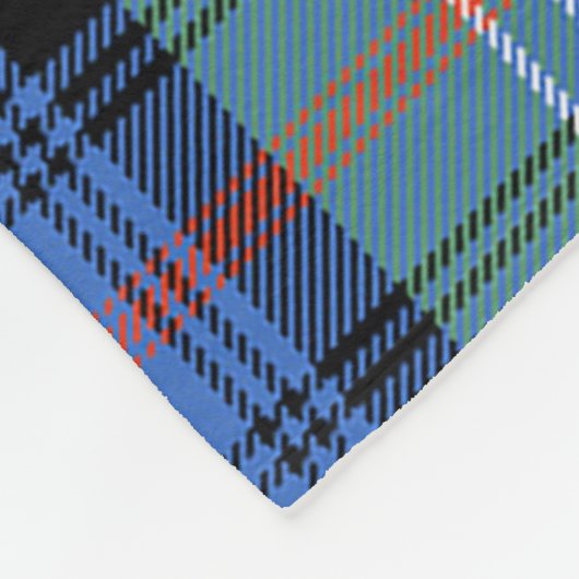 サザーランド旧古代氏族バッジタータンチェックプレイド フリースブランケット (角)