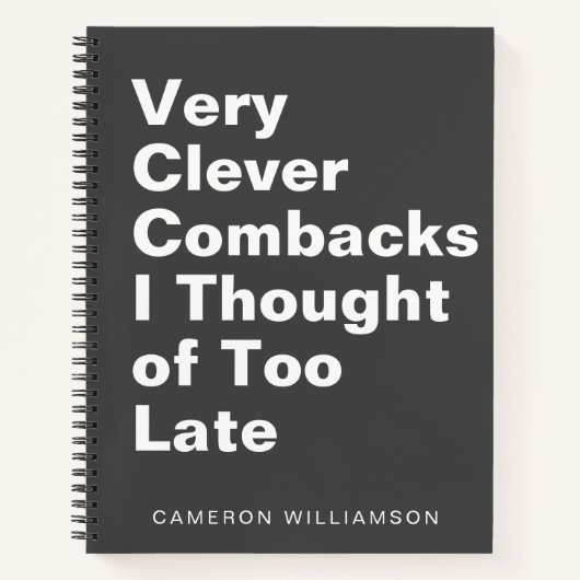 サシおもしろいー引用文かわいい名前をカスタムするブラック ノートブック (正面)