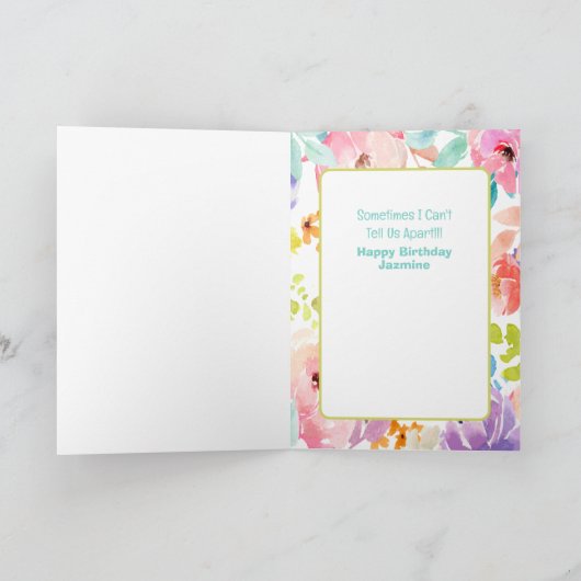 サシおもしろいー60誕生日女友の漫画 カード (内部)