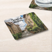 サシディマテーライタリアアイビーステッ素朴プ スクエアペーパーコースター (アングル)