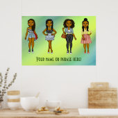 サシパーソナライズされたィディバウィメングリーングラデーション ポスター (キッチン)