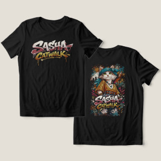サシャ・キャットウォーク Y2K グラフィティTシャツ トライブレンドTシャツ