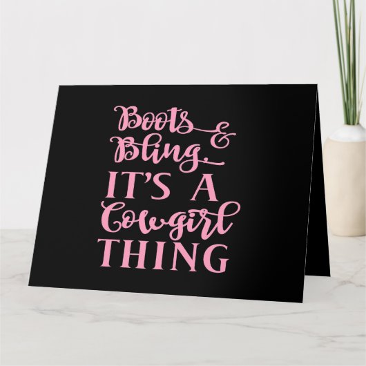 サシー女性のカーボーイプリンセスギフトきらきら光るカントリー音楽Ro カード (正面)