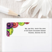 サシー春の花モダン差出人住所ラベル ラベル (インサイチュ)