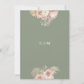 サジグリーン パンパスグラス ボヘミア アーチ フラワーズ 招待状 (裏面)