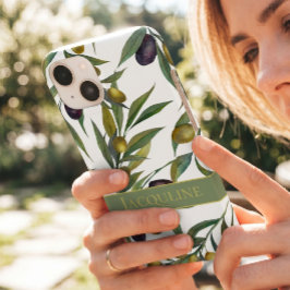 サジブルーウォーターカラーフランスカントリーオリーブパターン Case-Mate iPhone 14ケース
