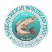 サスカチュワンパイク魚釣り シール (正面)