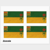 サスカチュワン国旗 長方形シール (シート)