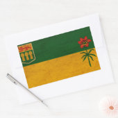 サスカチュワン国旗 長方形シール (封筒)