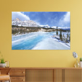 サスカチュワン川の交差点で冬のシーン キャンバスプリント (インサイチュ (リビング))