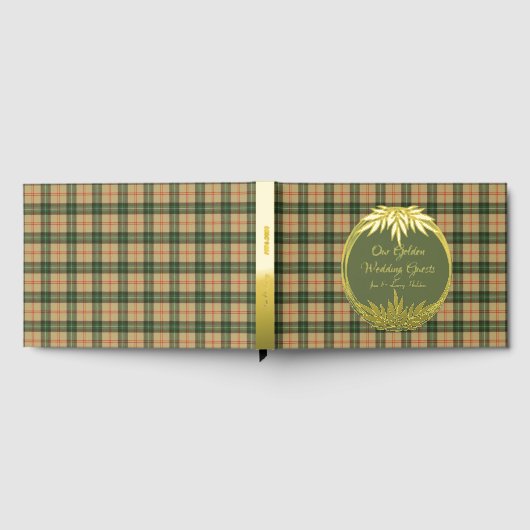 サスカチュワン州タータンチェックゴールデン結婚ズ ゲストブック (全面)