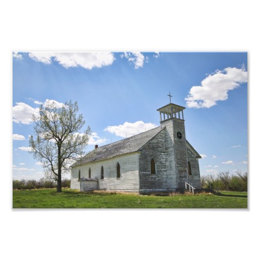 サスカチュワン廃教会 フォトプリント            (正面)