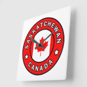 サスカチュワン・カナダ スクエア壁時計 (傾斜)