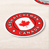 サスカチュワン・カナダ ラウンドペーパーコースター (アングル)