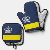 サスカチュワン・レジーナ国旗 鍋つかみ&鍋敷きセット (正面/裏面)