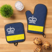 サスカチュワン・レジーナ国旗 鍋つかみ&鍋敷きセット (トップダウン)