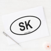 サスカチュワン「SK」 楕円形シール (封筒)