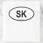 サスカチュワン「SK」 楕円形シール (バッグ)