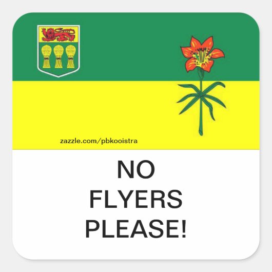 サスカチュワンNoチラシPlease mail Box Sticker スクエアシール (正面)