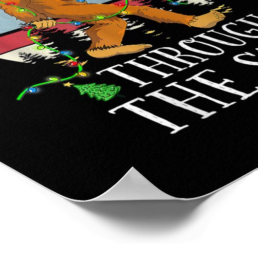 サスカッチおもしろいクリスマススクーチングビッグフットクリスマス ポスター (角)