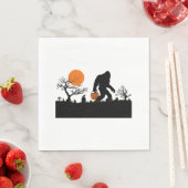 サスカッチおもしろいビグフートハロウィーンの衣装Tシャツ スタンダードランチョンナプキン (インサイチュ)