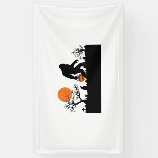 サスカッチおもしろいビグフートハロウィーンの衣装Tシャツ 横断幕 (縦)