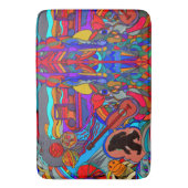 サスカッチおもしろい抽象芸術ドードルアート バスマット (正面縦)