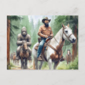 サスカッチがトレイルに乗る ポストカード (正面)