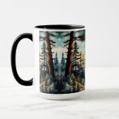 サスカッチが土地と海を調査 マグカップ (左)