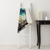 サスカッチが月明かりの下に立つ シェルパブランケット (インサイチュ)