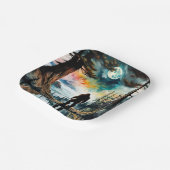 サスカッチが月明かりの下に立つ ペーパープレート (傾斜あり)