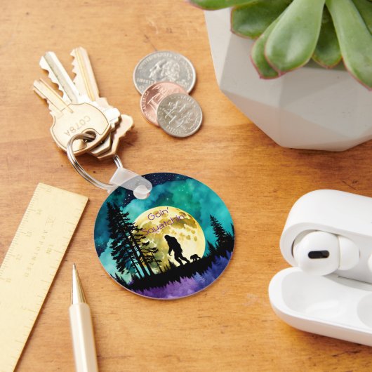 サスカッチとクマの山の*パーソナライズ* キーホルダー (デスク)