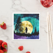 サスカッチとクマの山の*パーソナライズ* スタンダードカクテルナプキン (インサイチュ)