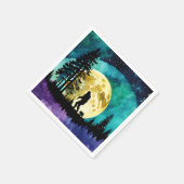 サスカッチとクマの山の*パーソナライズ* スタンダードカクテルナプキン (角)