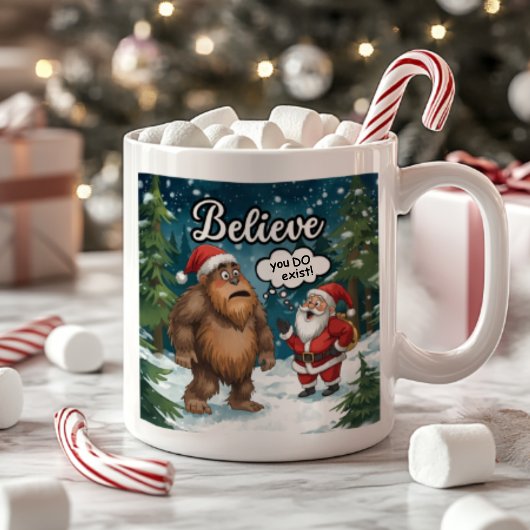 サスカッチとサンタのクリスマス コーヒーマグカップ