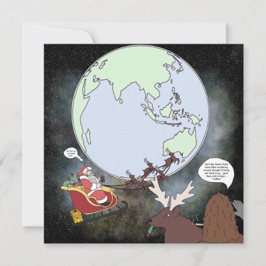 サスカッチとサンタハガキ 招待状 (正面)